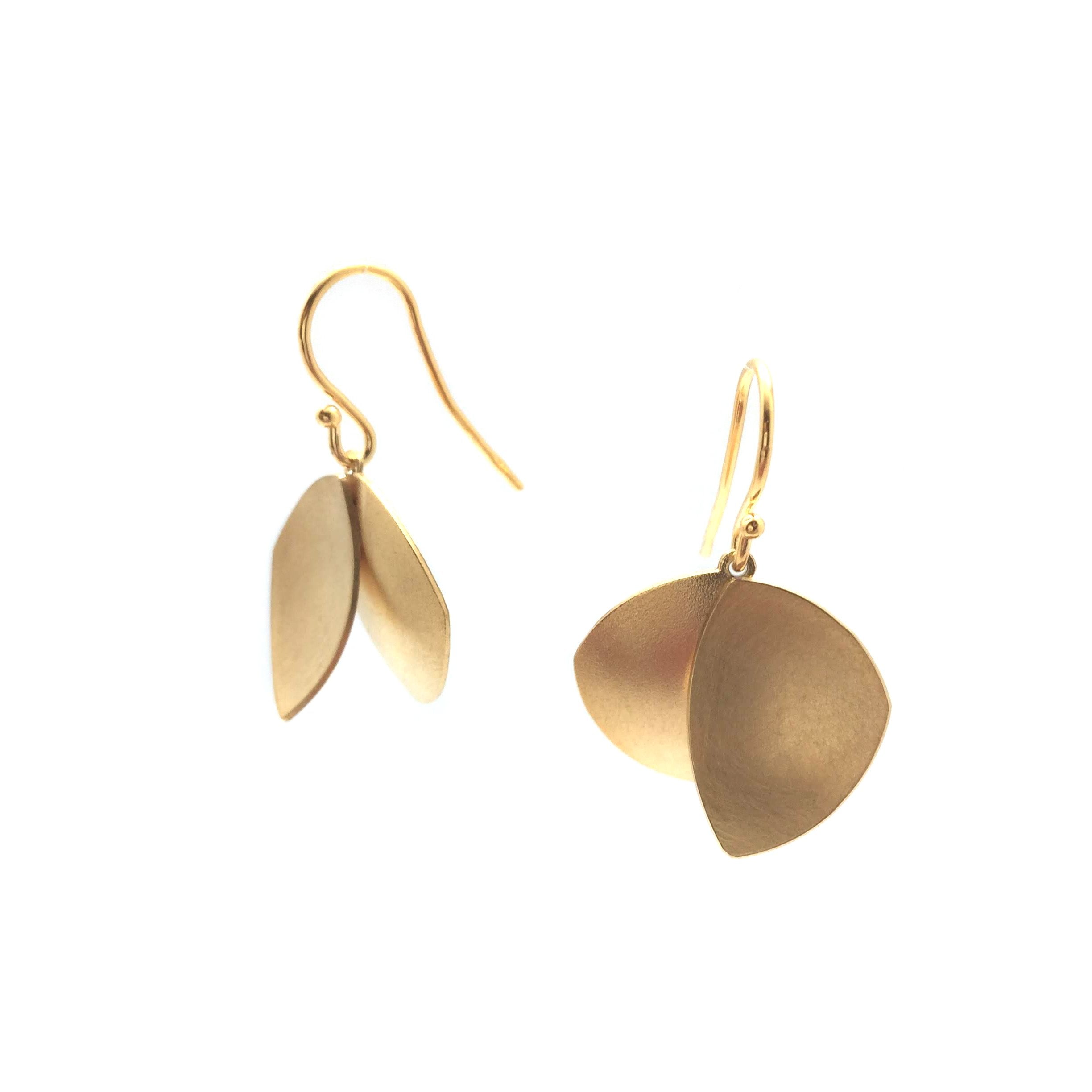 Dangling Dolphin Gold Drop Earrings